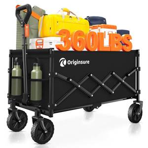 lot 13051 image: Originsure Collapsible Wagon Cart Foldable - Lightweight Portable Heavy Duty Folding Beach Wagons with Wheels - Outdoor Utility Carts for Grocery, Camping, Shopping, Sports, Garden with Large Capacity