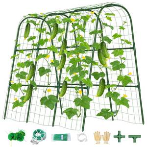lot 13061 image: Cucumber Trellis for Raised Bed, U-Shape Garden Trellis for Climbing Plants Outdoor, Metal Arch Vegetables Trellis, Plant Support for Grape Vine Beans Squash Peas Flower