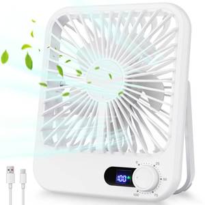 lot 14279 image: Cooperwin Travel Fan for Sleeping, 6.8 Small Portable Fan Rechargeable Battery Powered, 100 Speeds Personal Mini Desk Fan for Office Bedroom, Cruise Ship Beach Vocation Travel Essentials, White