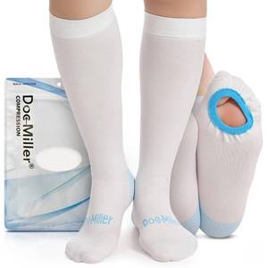 lot 14281 image: Doc Miller TED Hose Stockings Anti Embolism Knee High for Women & Men,15-20mmhg Graduated Compression Socks, Hospital Style Surgical Stockings, Support Hose with Inspection Hole, 2X-Large Size, 1 Pair
