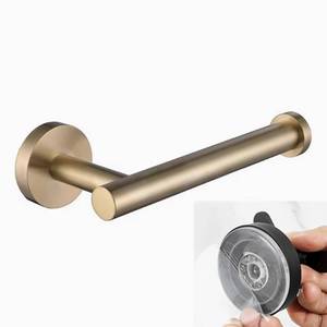 lot 14283 image: Cciphy Adjustable Self Adhesive Toilet Paper Towel Holder SUS304 Stainless Steel, Suction Cup Paper Towel Holder, No Drill No Drill Tissue Organizer for Kitchen Washroom, 1 Pack (Gold)