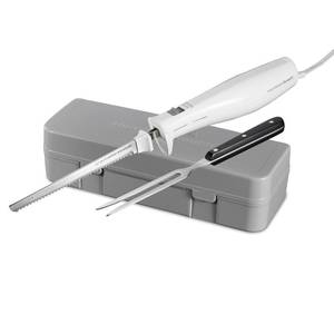 lot 14289 image: Hamilton Beach Electric Knife Set with Reciprocating Serrated Blades, Storage Case, Fork - For Carving Meats, Bread, Foam, More