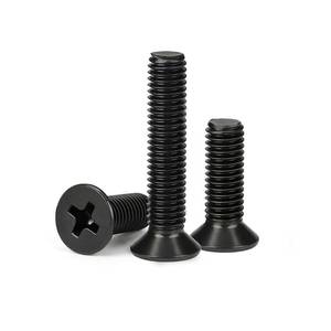 lot 14290 image: M4 x 10mm (30 Pack) Flat Head Machine Screws Black Oxide 304 Stainless Steel, Fully Threaded, Phillips Drive for Furniture Repairs and 3D Printer