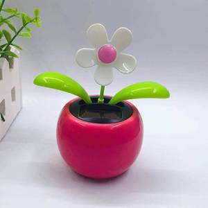 lot 14318 image: Rose Red Solar Dancing Flower Car Dashboard Decorations - Funny Solar Powered Dancing Flower Pot Flower Swinging Toy for Car Decor Funny Gifts, Solar Power Kits