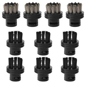 lot 14319 image: Waitbird 10 Pack Steam Cleaner Brush Heads, Compatible Steam Cleaner, Replacement Parts Accessories Cleaning Brush Head for Hard Surface (6 Pack Nylon Brushes  4 Pack Brass Brushes)