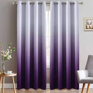 lot 14331 image: Yakamok Light Blocking Gradient Color Curtains Purple Ombre Blackout Curtains Room Darkening Thermal Insulated Grommet Window Drapes for Living RoomBedroom (Purple, 2 Panels, 52x84 Inch)