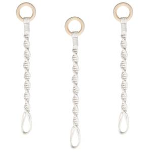 lot 14333 image: 3 Pack Adjustable Macrame Plant Hanger Extenders Connectable Rope Hanging Plant Extender Handmade Woven Hanging Basket Extension with Wooden Ring for Indoor Outdoor Plant Pot Holder (Style 1, 3)