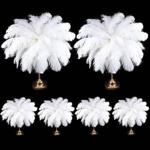lot 14336 image: Yuxung 80 Pcs Large Natural Ostrich Feathers Plumes 14-16 Inch Bulk for DIY Crafts Wedding Party Centerpiece Vase(White)