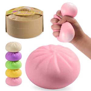 lot 14340 image: Dumpling Squishy Mystery Box, Mystery Dumpling Squishy Squeeze Stress Balls for Kids & Adults, Sensory Fidget Toys for Anxiety Relief, Crazy Fun Dumplings Ideal Gift for Boys,Girls,Teens(Pink)