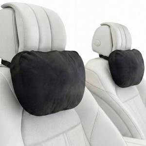 lot 14348 image: WELBRIT 2PCS Car Pillow for Car Neck Pillow for Driving Seat Neck Support Soft Cushion Back Support Head-Rests for Vehicle Sleeping with Elastic Adjustment Strap (Black, Head)
