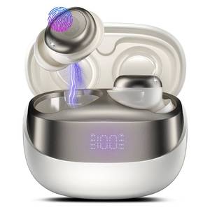 lot 14357 image: DUSONLAP Sleep Earbuds Bluetooth 5.4 in Ear Light-Weight Headphones, Mini Sleep Headphones Small Design for Side Sleepers, 47H Playtime with Charging Case, Clear Calls Earphones, IvoryWhite