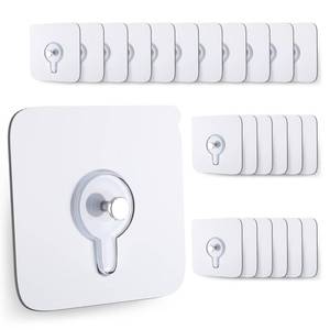 lot 14363 image: 24PCS Picture Hangers,Wall Hangers Without Nails,Adhesive Hooks for Hanging,Wall Hooks,Waterproof and Rustproof to use Inside Kitchen(8mm)