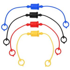 lot 16265 image: PATIKIL ISO-A 38 Hydraulic Coupler Male Dust Cap and Female Plug Cover, 4 Sets Hydraulic Quick Connect Coupling with Retention Ring Keeps Cap Connected to Hose