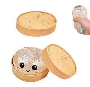 lot 18332 image: Dumpling Squishies, Glitter Dumpling, Glitter Dumplings Squishy with Box, Dumplings Sensory Squeeze Toy for Stress Relief Stretchy Desk Toys (White)