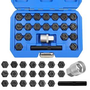 lot 18339 image: JEUCLEL 22PCS Wheel Locking Nut Key Kit Compatible with VW VAG Volkswagen, Wheel Lock Nut Socket Adapter Set, Anti-Theft Lug Removal Tool, Anti-Theft Screw Remover Repair Tool