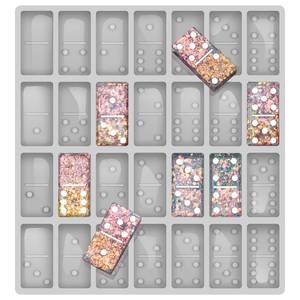 lot 18370 image: Professional Domino Molds for Resin Casting Jumbo Domino Molds for Resin Casting Double 6 Dominoes Mold, Shiny & No Scratches & Durable,8.86 x 9.25 x 0.39 inch 230g (New Version