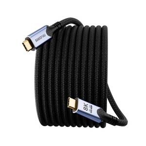 lot 18386 image: BAWIOFIAU USB C Data Cable 40Gbps,Long USB c to USB c Cable Braided,USB 4 Cable for Thunderbolt 4 10FT3 M, 240W Fast Charging Type c Cable, USBC Monitor Cord 8K4K Video Display