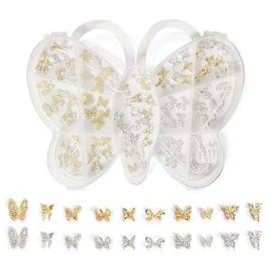 lot 18415 image: 100 PCS Butterfly Nail Charms - Gold, Silver, 3D for Acrylic Nails