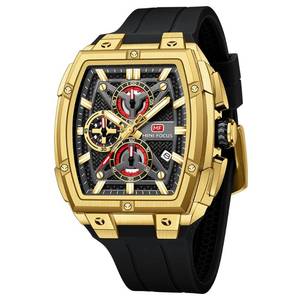 lot 18418 image: MF MINI FOCUS Mens Watch Analog Fashion Wrist Watch, Skeleton Tonneau Watch for Men with Chronograph,Ideal for Sports Enthusiasts and Daily Wear(Golden)