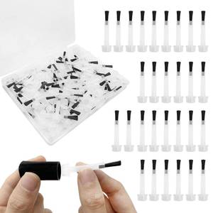 lot 18421 image: 100 Pcs Nail Polish Brush Replacement Kit with Handle Mini Nail Polish Paint Brush Disposable Extra Nail Glue Brushes Dip Powder Liquid Replacement Soft Bristles Brush Head for Diy Nail Art Salon