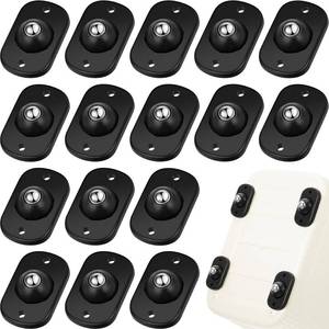 lot 18422 image: Honoson 16 Pcs Self Adhesive Caster Wheels Appliance Rollers Appliance Sliders for Kitchen 360° Swivel Universal Wheel Mini Small Kitchen (Black with 1 Steel Ball Style)
