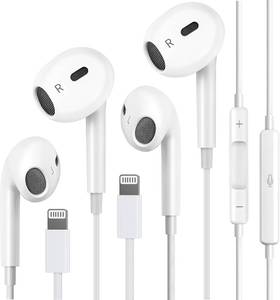 lot 18429 image: 2Pack Wired Headphones for iPhone Ear buds with Lightning Connector(Built-in Microphone & Volume Control) Earbuds for iPhone 14131211XRXSX87ProPro Max��Official Certified Earphones��-Plug&Play