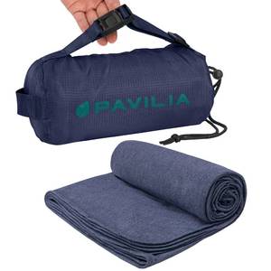 lot 18431 image: PAVILIA Travel Blanket Airplane Compact with Bag, Soft Packable Plane Blanket Kids Adults, Portable Camping Flight Essentials, Travelers Gifts Accessories, Luggage Backpack Strap, 65x40 Navy Blue