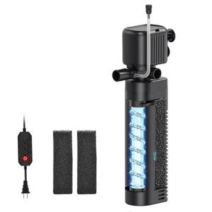 lot 18442 image: SYSENCIAGA Aquarium Filter with UV, 450GPH for 40-150 Gallon Tanks, Submersible with Timer for Crystal Clear Water in Aquarium, Pond, Turtle Tank��25W ��
