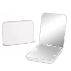 lot 18447 image: Kintion Pocket Mirror, 1X3X Magnification LED Compact Travel Makeup Mirror with Light for Purse, 2-Sided, Portable, Folding, Handheld, Small Lighted Mirror for Gift, White