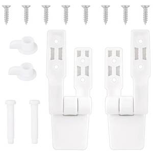 lot 18450 image: 2Pcs Toilet Seat Hinge Replacement, Plastic Toilet Bolts Kit with Screws and Nuts, White Universal Toilet Seat Hardware for Replacement and Repair