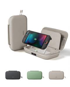lot 18475 image: Belkin Nintendo Switch 2 Charging Case Pro, 10000mAh Power Bank, 30W Fast Charging wKick Stand - Custom Fit, Hard Shell Carrying Case, 12 Game Card Slots, AirTag Holder, Digital Display - Sand