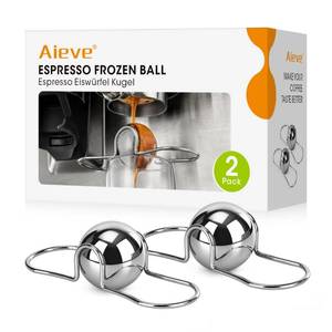 lot 18488 image: AIEVE 2 Pack Espresso Cooling Ball, Stainless Steel Frozen Ice Rock for Coffee, Espresso Accessories Extract Brew Chilling Tool Chiller Gift for Birthday, Valentines Day, Christmas