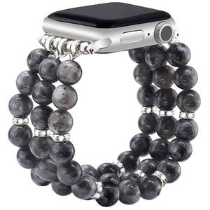 lot 18492 image: JR.DM Natural Stone Beaded-Bands Women Compatible with Apple Watch Series 11 10 9 8 7 6 5 4 SE 3 2 1 Fashion Stretch Handmade Bracelet Fancy Boho Elastic Strap for iWatch 38404142mm(S1011) Gift