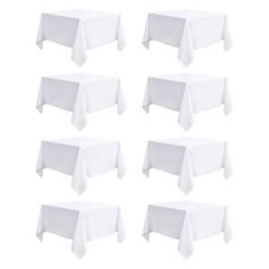 lot 19234 image: Heneger 8 Pack White Table Cloth 54 x 54 Inch Square Tablecloth, Wrinkle Resistant White Tablecloth Washable Polyester Fabric for Party Wedding Banquet