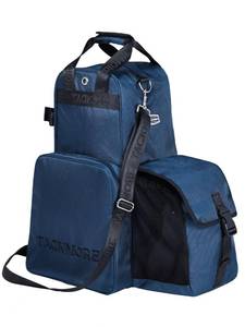 lot 19253 image: Tackmore Horse Riding Boot Carry Bag, Equestrian Boot Bag, Multi-Functional Storage Keep Riders Gear & Accessories Secure Navy