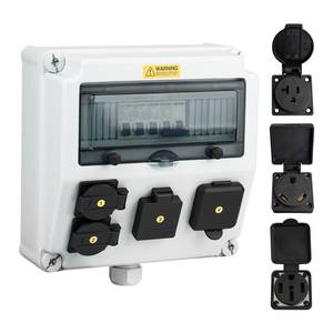 lot 19256 image: JINDOUZI RV Power Outlet Box, RV Power Outlet Panel with Breaker, with NEMA 14-50R��NEMA TT-30R��NEMA 5-20 RV Outlet Breaker Box, RV Outlet Box for RV Camper Trailer Motorhome Electric Car Generator