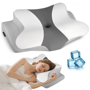 lot 19259 image: Cervical Neck Pillow for Pain Relief - Ergonomic Side Sleeper Pillow for Neck Support, Cooling Cervical Pillow for Sleeping, Contour Orthopedic Memory Foam Pillows for Back Stomach Sleepers
