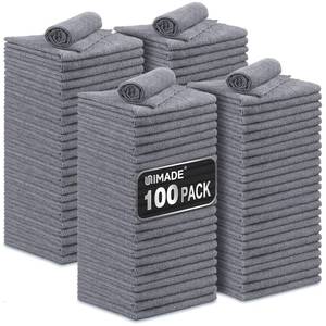 lot 19278 image: UNIMADE Microfiber Cleaning Cloth, 100 Pack Microfiber Towels for Cars Commercial Grade Work Rags Bulk Detailing Cloth for Automotive Bar Mechanic Restaurant Garage Housekeeping, 11.5x 11.5, Grey