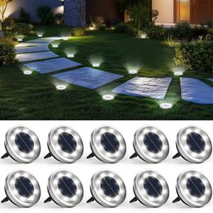 lot 19283 image: SOLPEX 10 Pack Solar Ground Lights Outdoor Waterproof, Solar Powered Pathway Lights, Landscape Lighting for Garden Walkway Driveway Backyard Decor (Cool White)