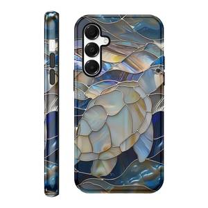 lot 20271 image: Vulfwela for Samsung Galaxy A15 5G 6.5 Aesthetic Stained Glass Phone Case, Sea Turtle Window Art Design Phone Cover Scratch Resistant Shockproof Dual-Layer Protection Case for Men Women Girls