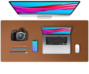 lot 20306 image: Aothia Leather Desk Pad Protector, Mouse Pad, Office Desk Mat, Non-Slip PU Leather Desk Blotter, Laptop Desk Pad, Waterproof Desk Writing Pad for Office and Home (Brown,36 x 17)
