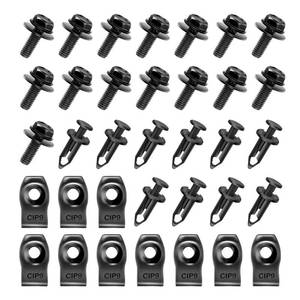 lot 20315 image: ZIMISI 35PCS Engine Under Cover Splash Shield Guard Body Bolts, Car Front Bumper Liner U-Nuts Kit, Push Retainer Fastener Rivet Clips, Car Body Panel Bumper Clips (35PCS) (Not all Pieces Guaranteed)