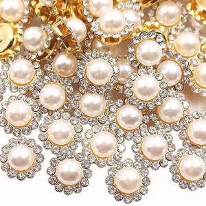 lot 20317 image: 120 Pcs 12mm Sunflower Sew on Pearls Rhinestones Crystal Glass Gems, Metal Claw Rhinestones Jewels for Crafts, Glitter Gemstones for Clothes Shoes Cap Earring Belt Sewing Accessories(19 White Pearl)