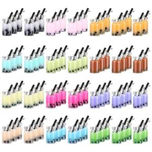 lot 20323 image: JETTINGBUY 80Pcs Milk Tea Charms Fruit Tea Charm Pendant Boba Milk Tea Bottle Pendants Tea Charms Dangle Earring Necklace Pendants for DIY Jewelry Making Craft Earring Keychain (Not all Pieces Guaranteed)
