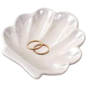 lot 20325 image: Koyzsen Shell Ceramic Trinket Dish, Cute Ring Earrings Holder Jewelry Tray, Organizer Plate Home Decorations for Bathroom, Bedroom and Dresser Accessories