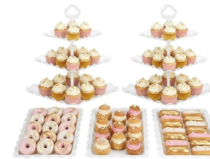 lot 5380 image: Cake Stand Set and Trays (Stock Photo is not Exact)