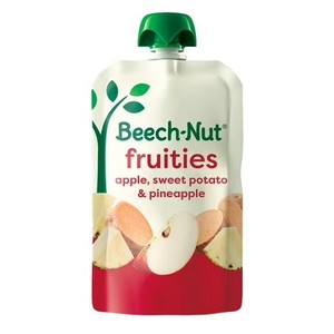 lot 138 image: (6 pack) Beech-Nut Fruities Stage 2 Baby Food, Apple Sweet Potato & Pineapple, 3.5 oz Pouch. BB September 2026