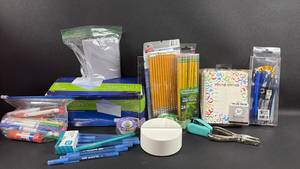 lot 103 image: Office School Supplies Bundle Lot including Light Up Desktop Sign