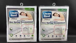 lot 135 image: MicronOne CleanRest PRO Twin Box Spring Encasement Set of 2