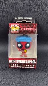 lot 136 image: Bathtime Deadpool Funko Pocket Pop Keychain